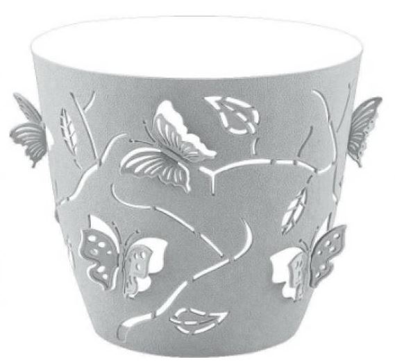 Горшок для цветов Plast Team Butterflies 1,4 л D145 мм круглый 147х147х134 мм серый шторм